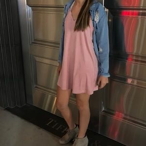 Pink Open Back Dress